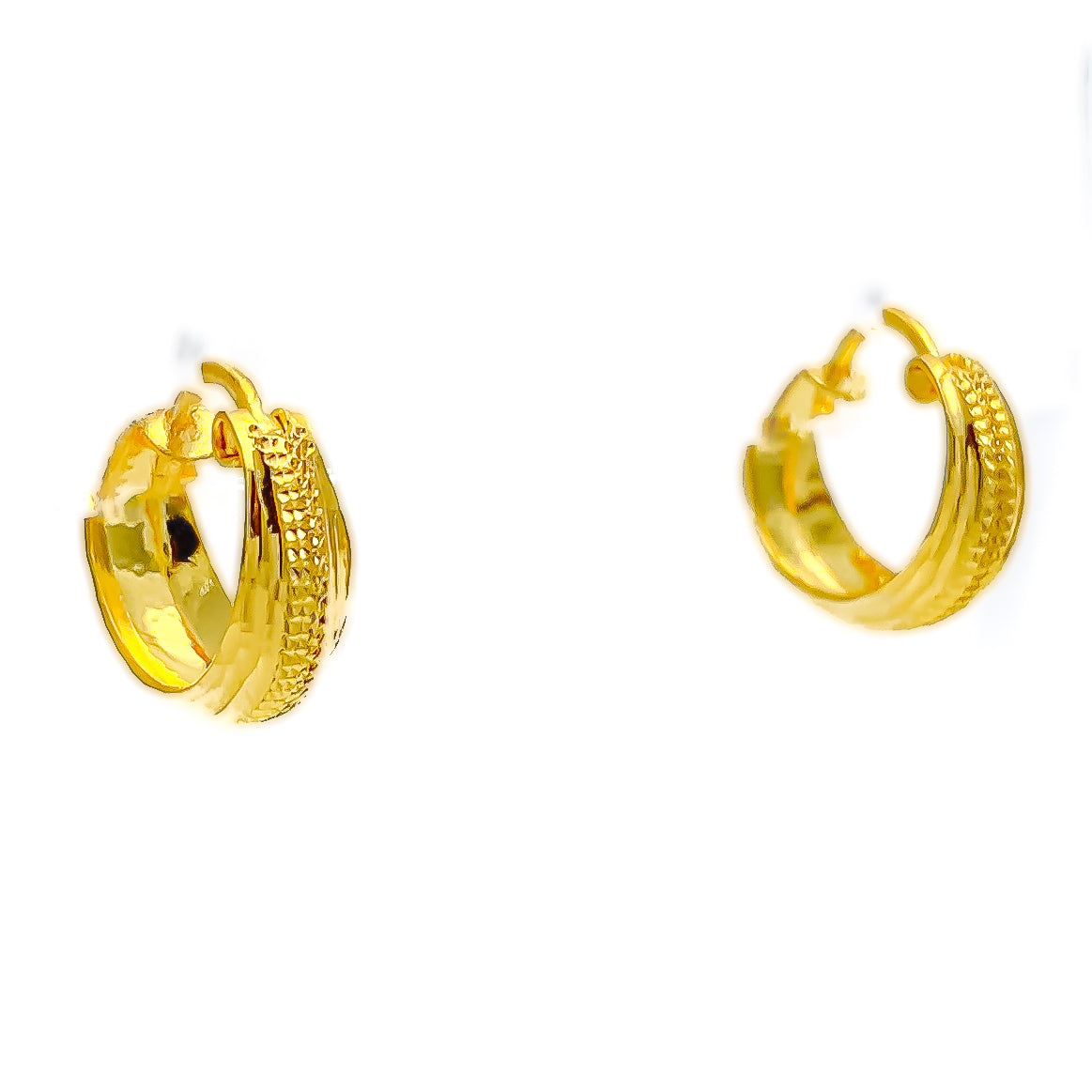 22k Yellow Gold Hoop Earrings Bali Earrings ,huggies , Handmade Yellow Gold  Earrings for Women, Beads Earrings, Dainty Indian Gold Earrings - Etsy